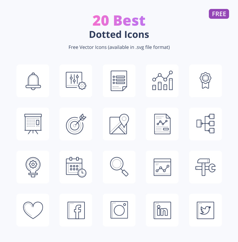 Set di 20 icone tratteggiate gratuite - Caratteristiche Immagine 1