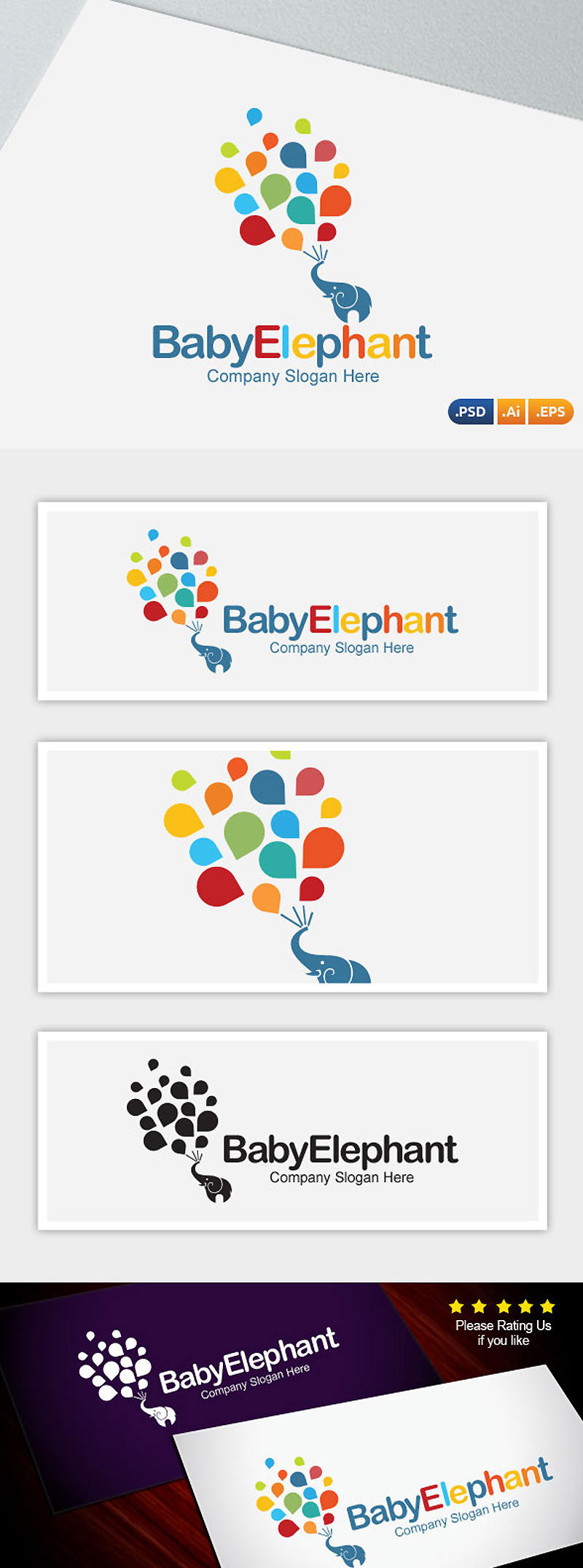 Baby Elephant Logo Template - Features Image 1