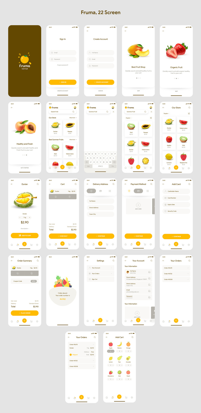 Fruma - Fruit Ecommerce App UI Elements - Features Image 2