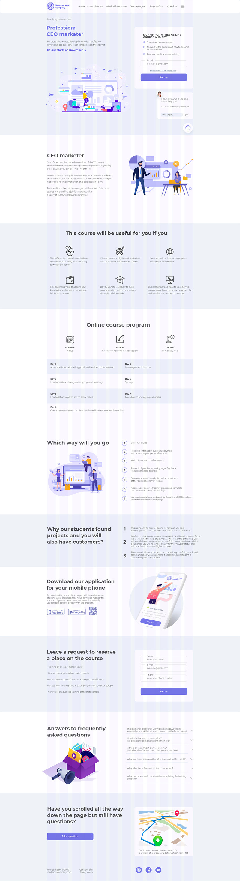 CEO Marketer Course Landing page PSD Template - Features Image 1