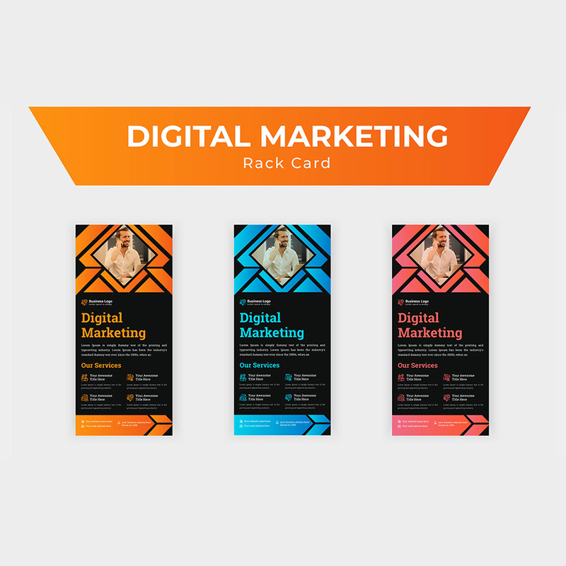 Marketing Consultant Agency promotional services Rack Card Or Dl Flyer Corporate Identity Template - Features Image 1