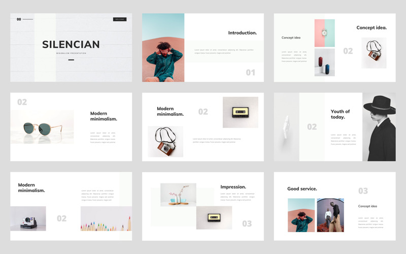 Silencian - Modern Minimalist PowerPoint Template - Features Image 1