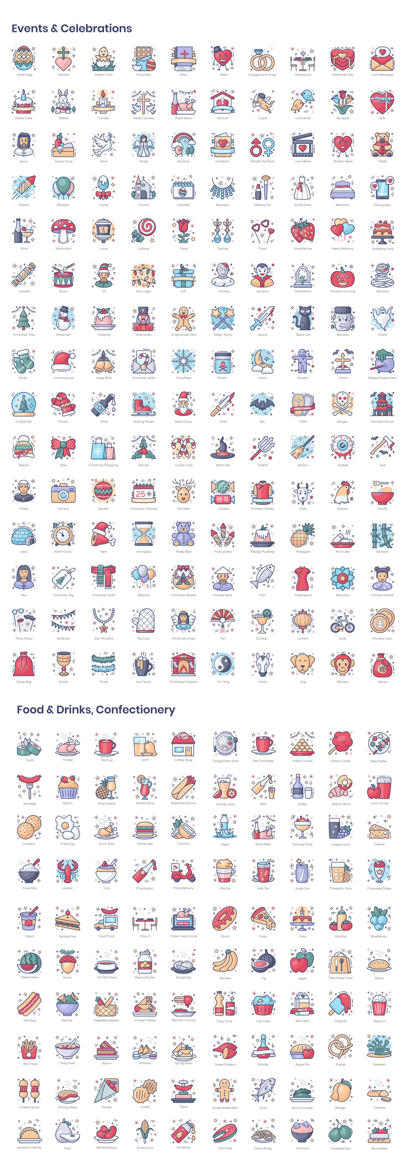 Flat disposition begrepp Ikonuppsättning - Features Image 2