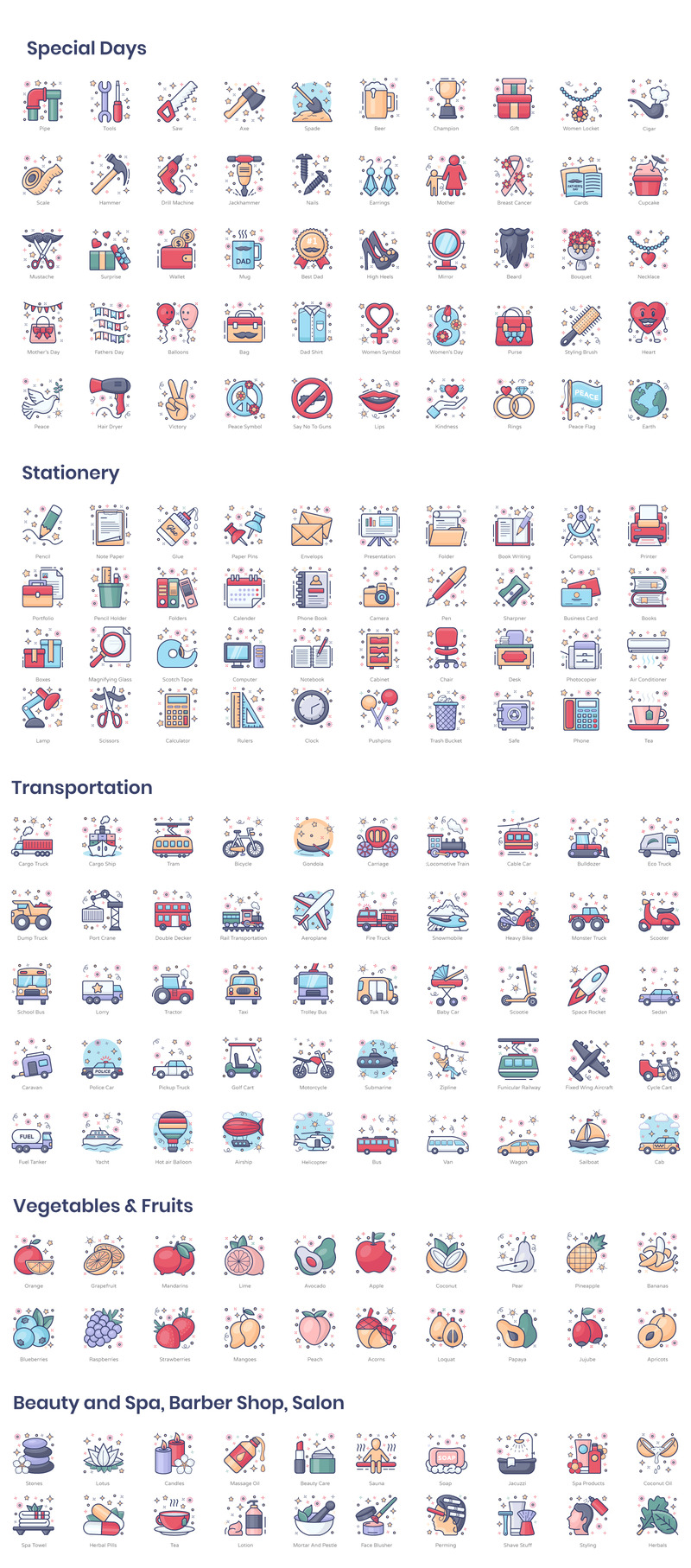 Flat disposition begrepp Ikonuppsättning - Features Image 4