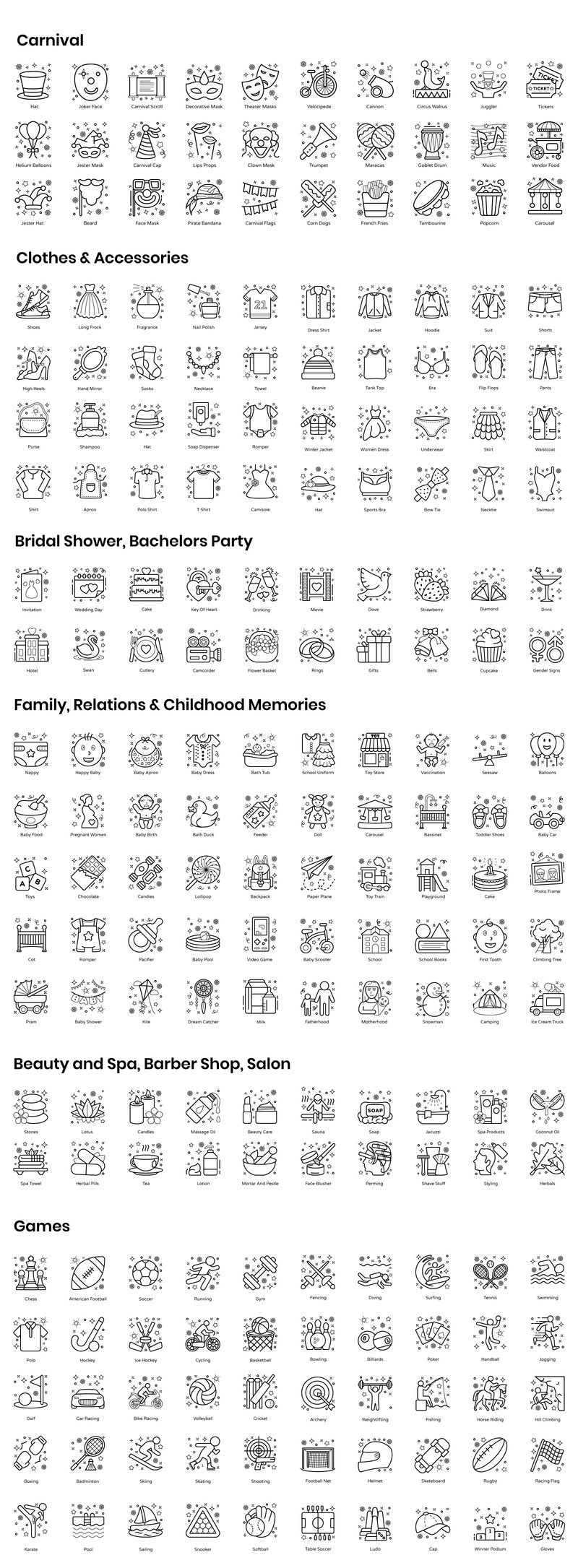 Flat disposition begrepp Ikonuppsättning - Features Image 9