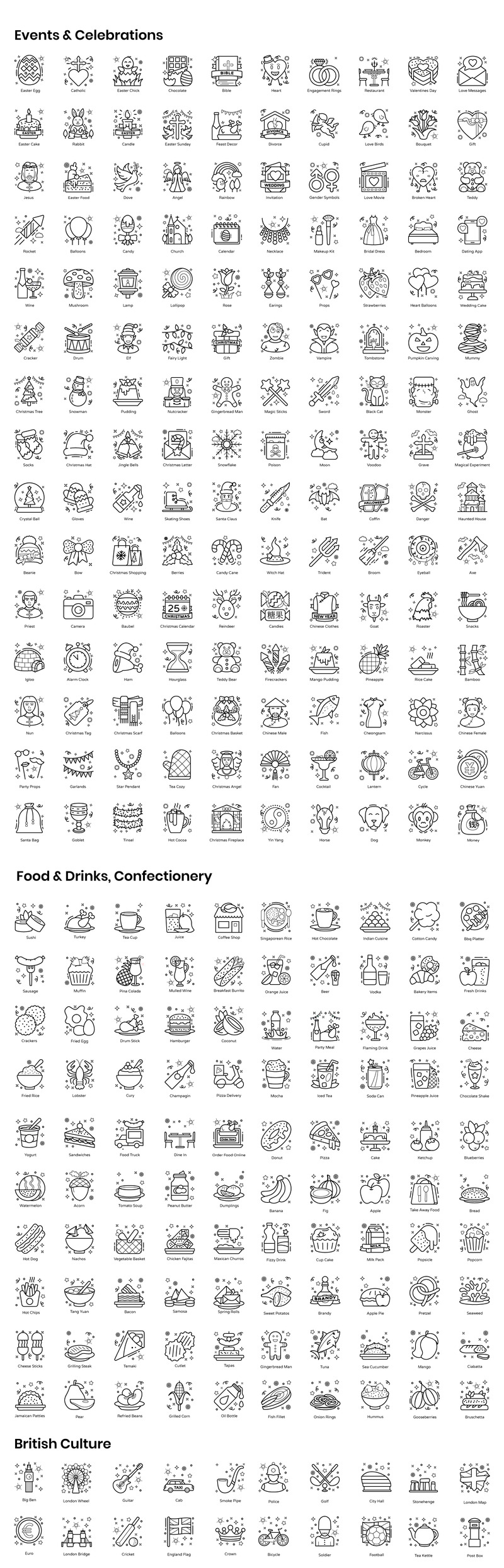 Flat disposition begrepp Ikonuppsättning - Features Image 10