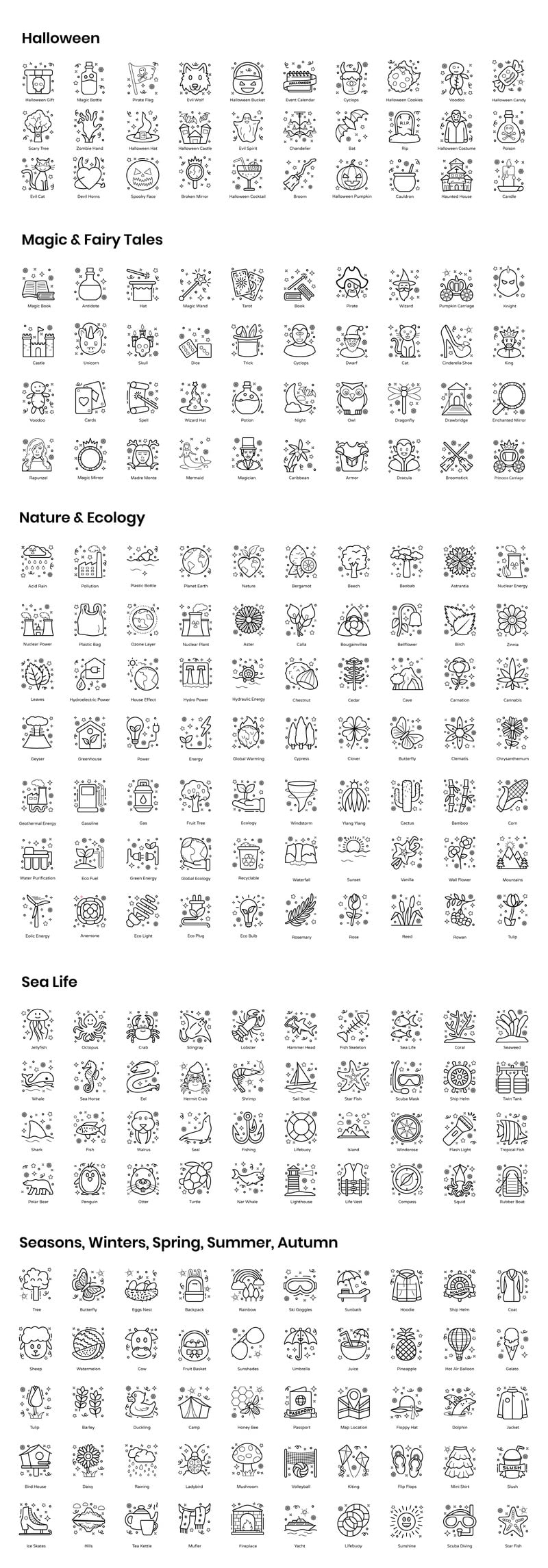 Flat disposition begrepp Ikonuppsättning - Features Image 11