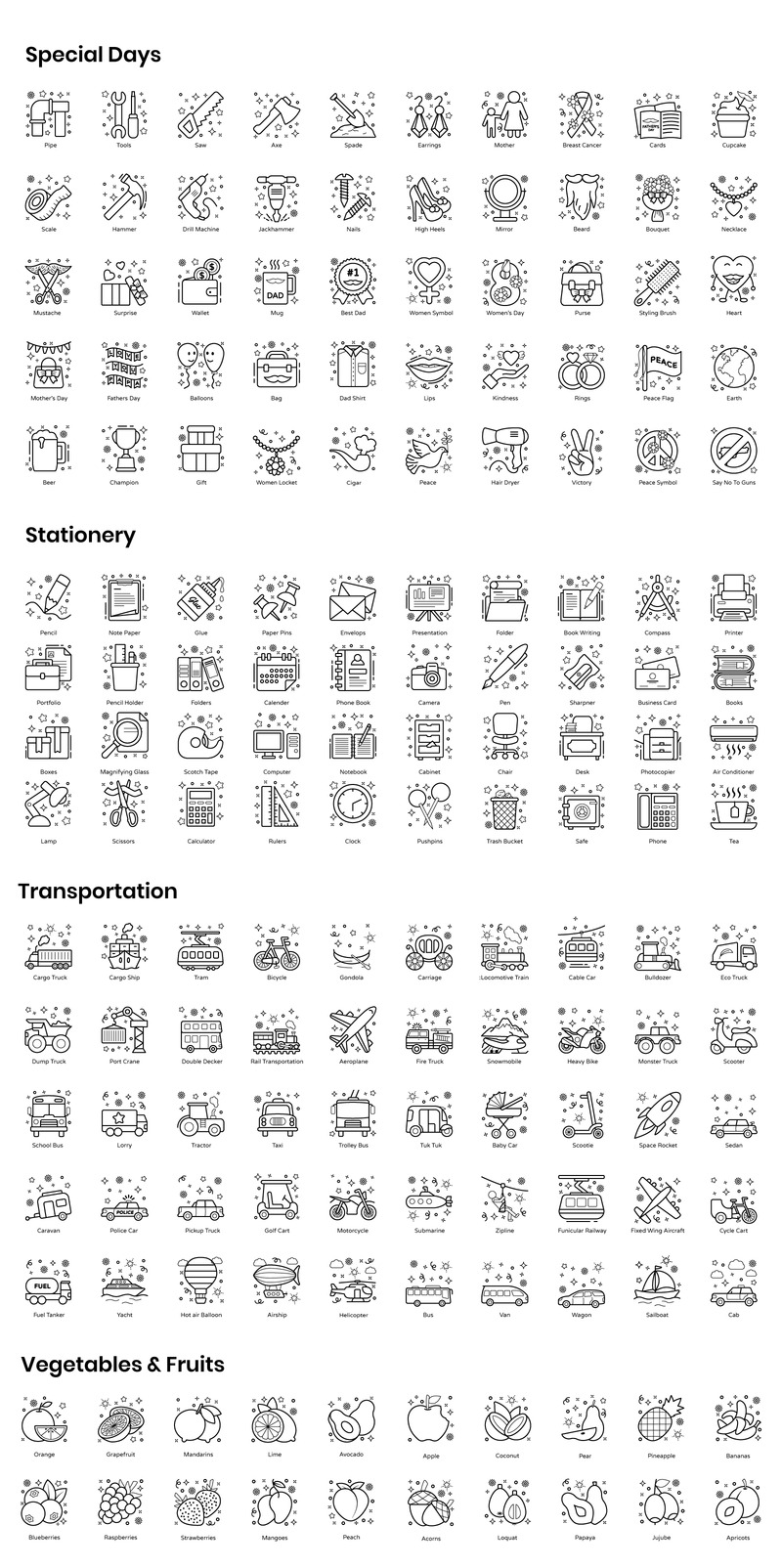 Flat disposition begrepp Ikonuppsättning - Features Image 12