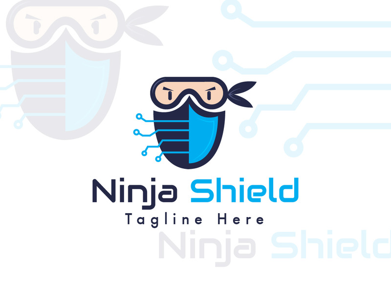 Modello di logo dello scudo di Ninja - Caratteristiche Immagine 2