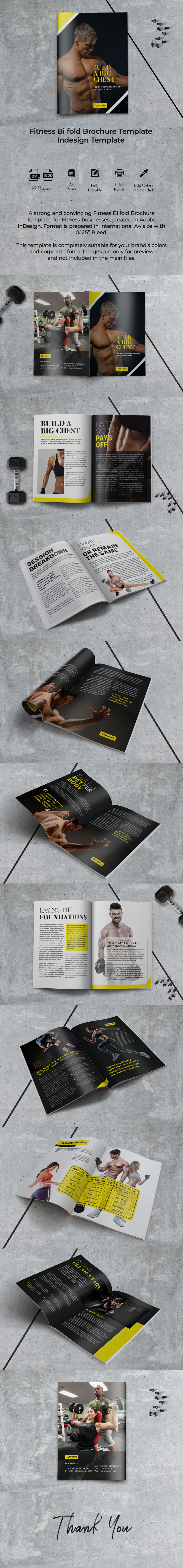 Brochure Fitness Bi Fold - Modèle d'identité d'entreprise - Caractéristiques de l’image 1