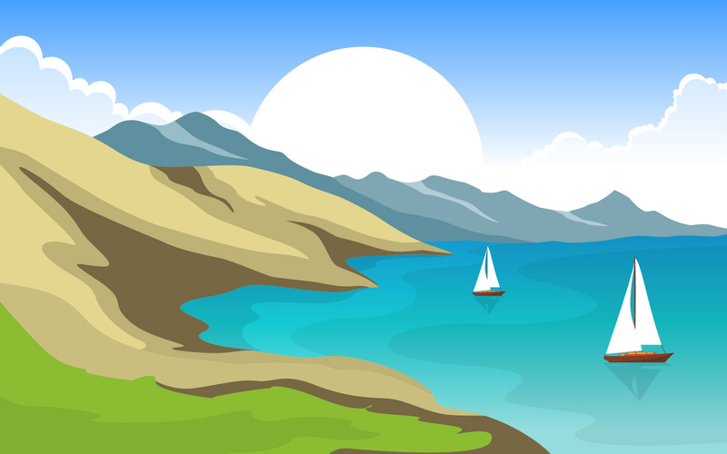 Havspanorama Beach Coast Bay Ocean - Illustration - Features Image 1