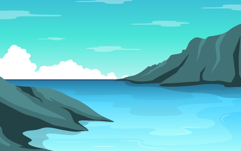 Havspanorama Beach Coast Bay Ocean - Illustration - Features Image 1