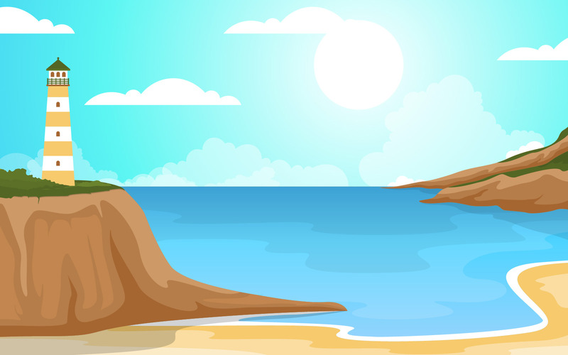 Havspanorama Beach Coast Bay Ocean - Illustration - Features Image 1