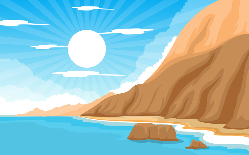 Havspanorama Beach Coast Bay Ocean - Illustration - Features Image 2