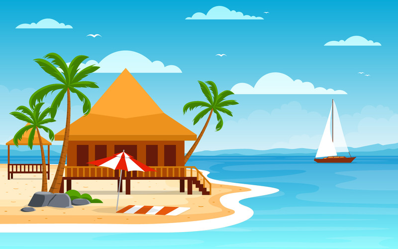 Strandpalmträd - illustration - Features Image 1
