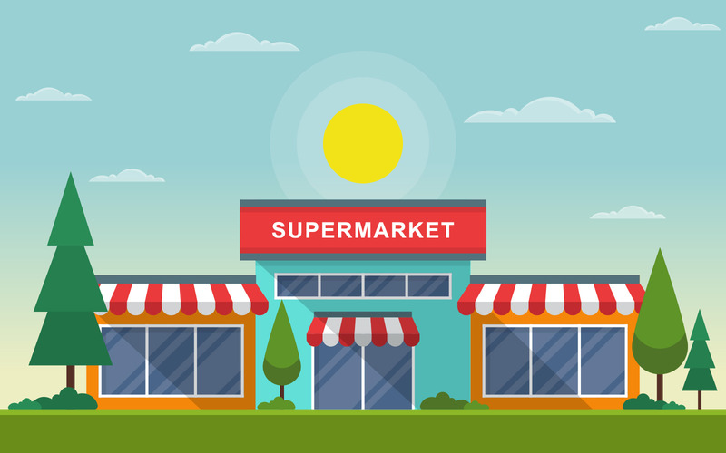 Supermarket Building Exterior - Illustration - Features Image 1