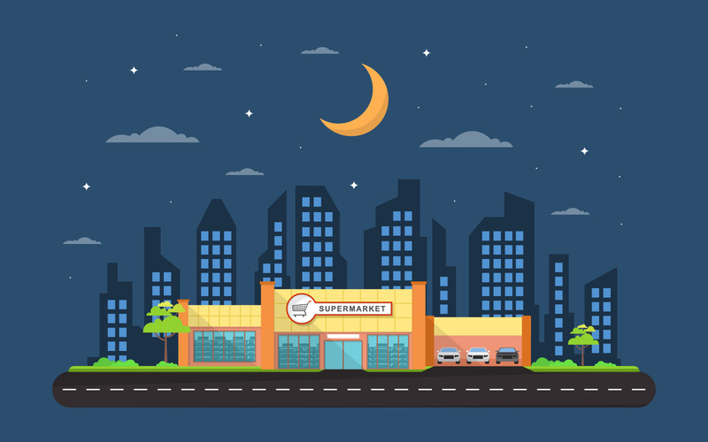 Mall City Building - Illustrazione - Caratteristiche Immagine 1