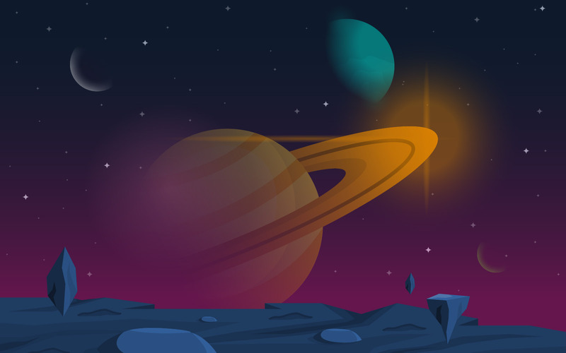 Saturno pianeta spazio - illustrazione - Caratteristiche Immagine 1