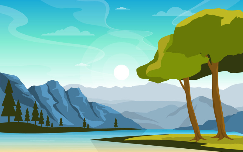 Morgonflodlandskap - illustration - Features Image 1
