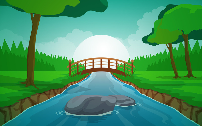 Morning River Sunrise - Illustrazione - Caratteristiche Immagine 1