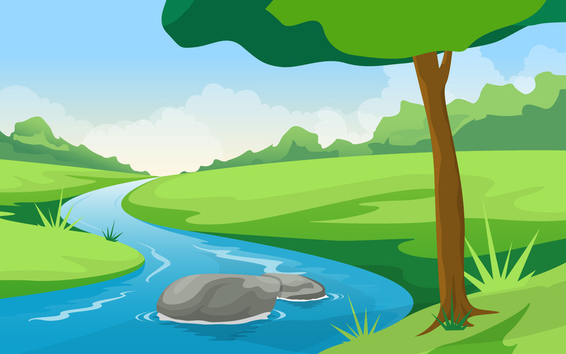 River Rural Landscape - Illustration - Features Image 1