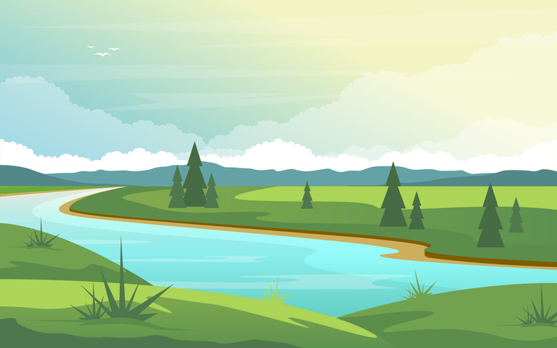 Morning Winding River - Illustration - Features Image 1