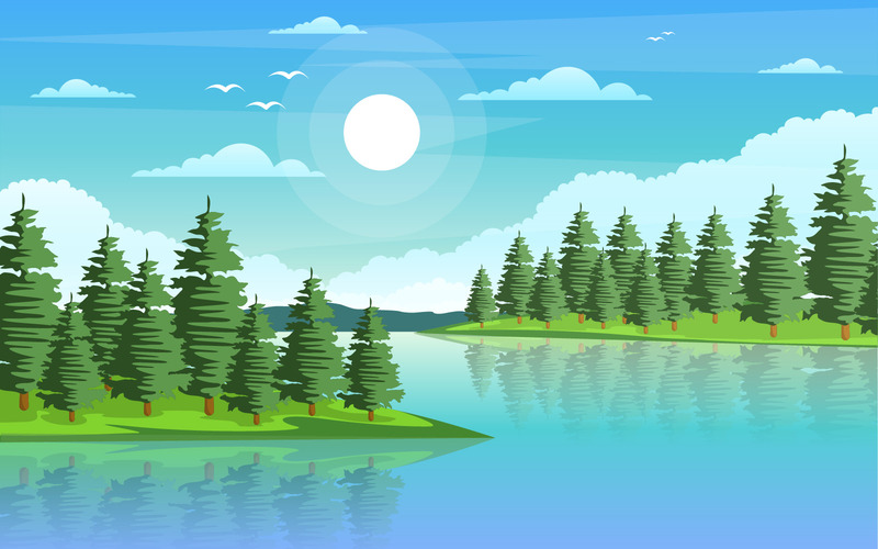 River Nature Mountain - Illustration - Features Image 1