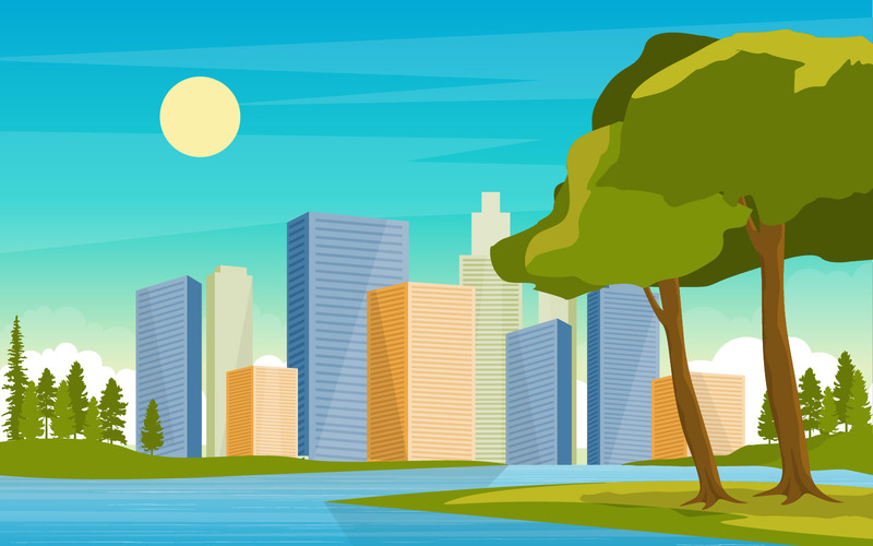 River Modern Park - Illustrazione - Caratteristiche Immagine 1