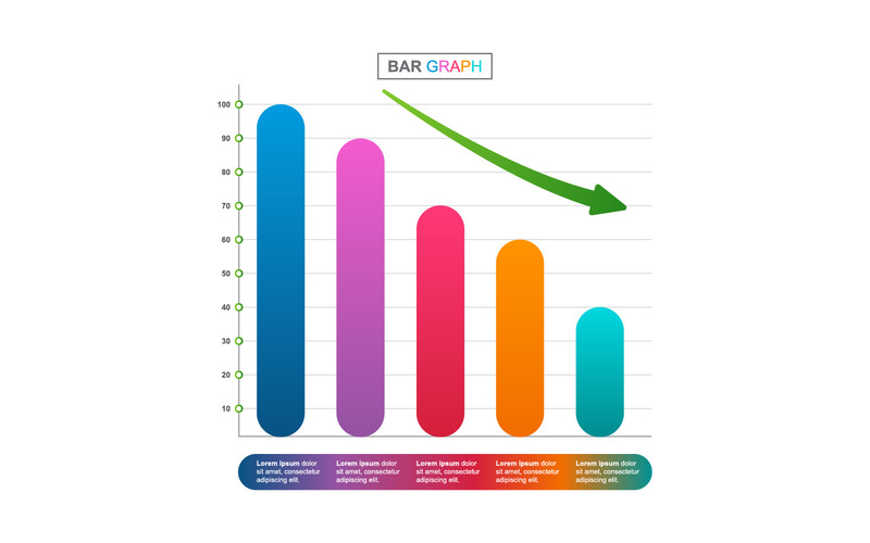 Decreasing Financial Data Infographic Elements