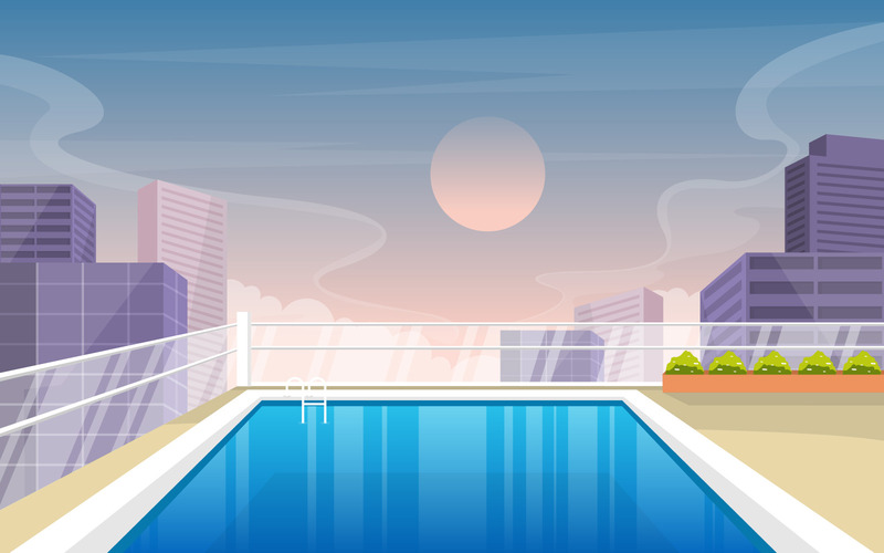 Utomhuspoolhotell - Illustration - Features Image 1