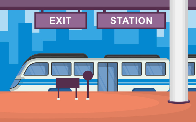 Järnväg offentlig station - illustration - Features Image 1