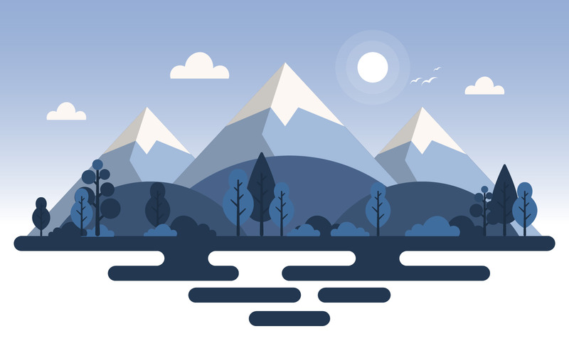 Simple Mountain Landscape - Illustration - Features Image 1