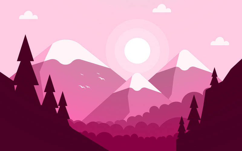 Enkelt Sunset Mountain - Illustration - Features Image 1