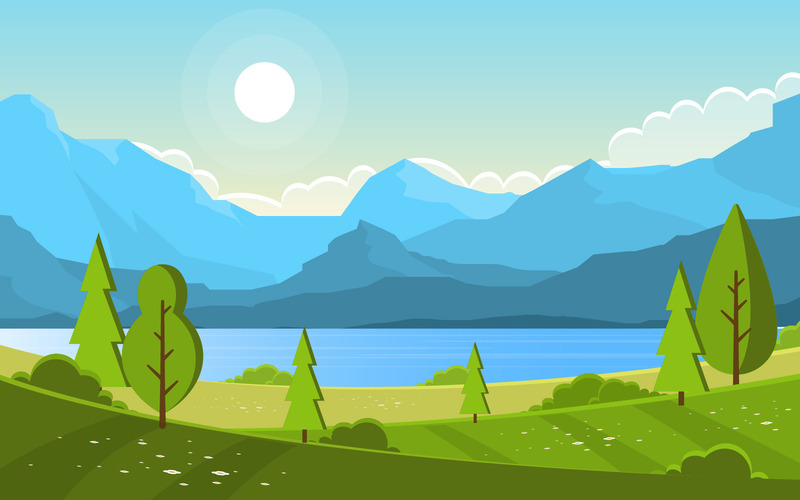Lake Green Nature - Illustration - Features Image 1