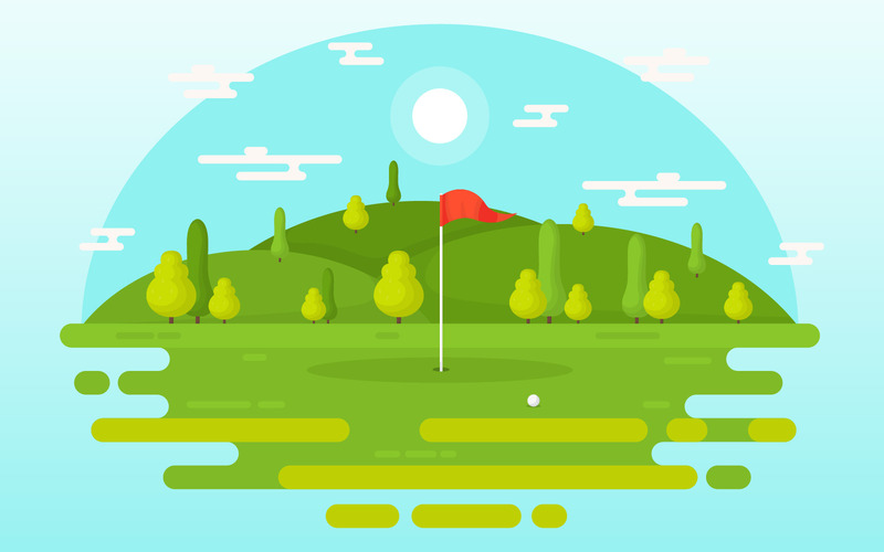 Utomhus golffält - illustration - Features Image 1