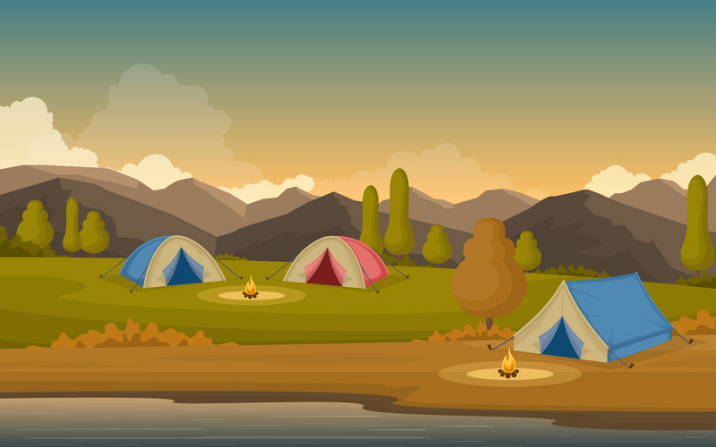 Mountain Camping Adventure - Illustration - Features Image 1