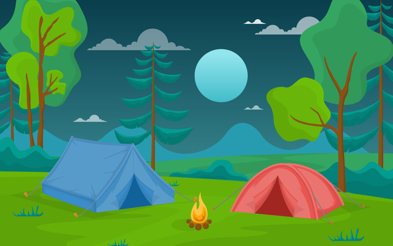 Camping Adventure Forest - Illustration - Features Image 1