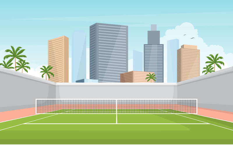 Tennis Court Game - Illustration - Features Image 1