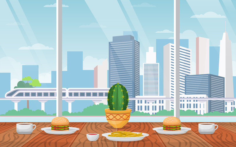 Restaurang mellanmål bord - Illustration - Features Image 1