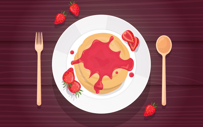 Pannkakajordgubbestopp - Illustration - Features Image 1
