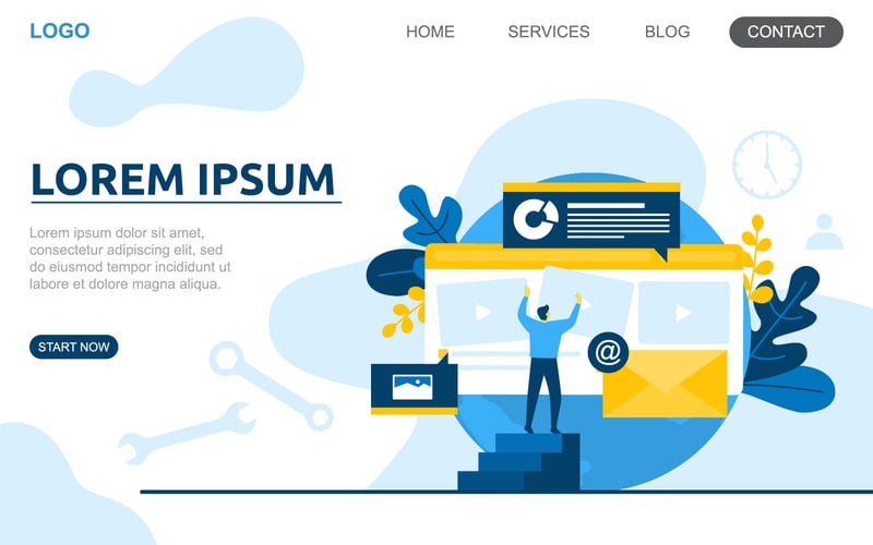 Página de construção do site - ilustração - Features Image 1