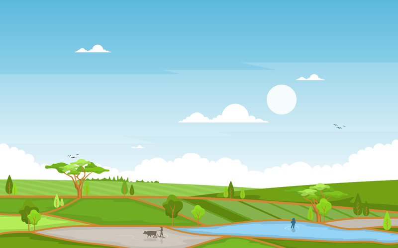 Farmer Rice Paddy - Illustration - Features Image 1