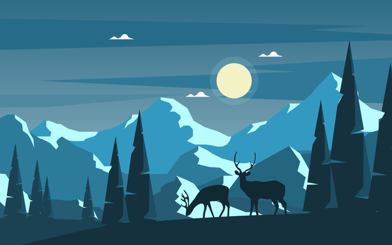 Mountain Deer Nature - Illustration - Features Image 1