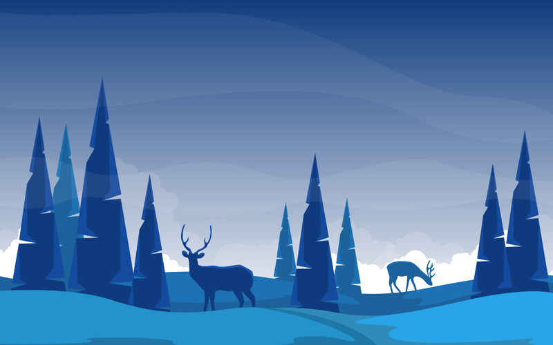 Winter Mountain Deer - Illustration - Features Image 1
