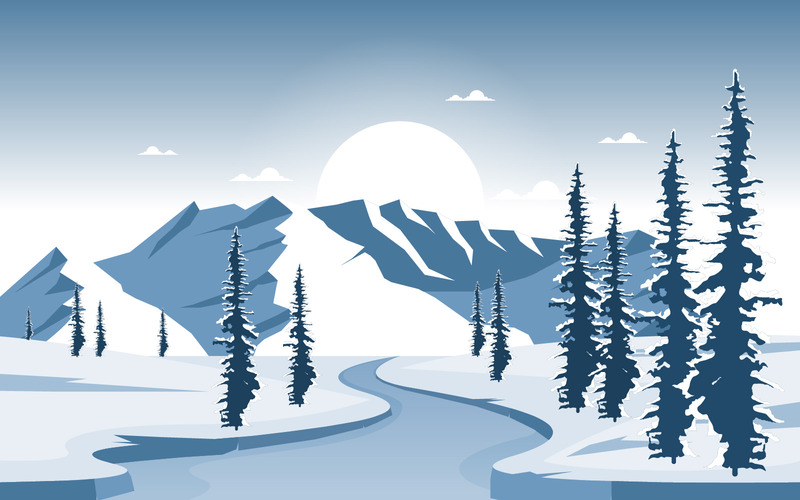 Winter Frozen River - Ilustración - Características Imagen 1