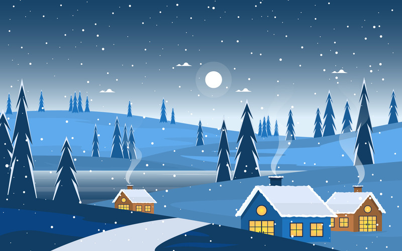 Winter Schnee Natur - Illustration - Eigenschaften Bild 1