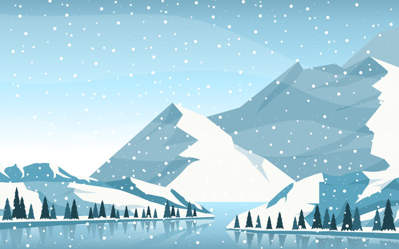 Frozen River Snowfall - Illustration - Features Image 1