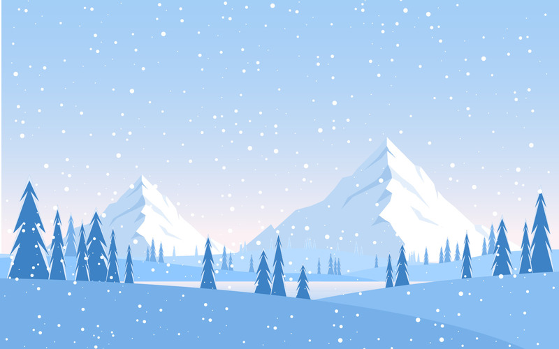 Winter Mountain Snowfall - Illustration - Features Image 1