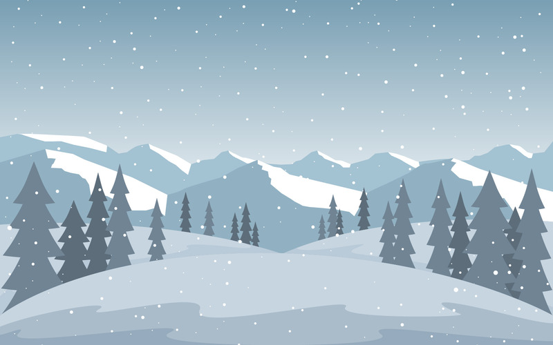 Winter Schneefall Berg - Illustration - Eigenschaften Bild 1