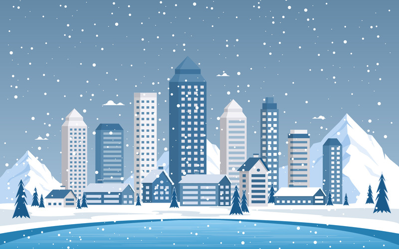 Winter Mountain City - Illustration - Caractéristiques de l’image 1